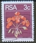 Stamps South Africa -  Flores - Pelargonium inquinans