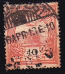 Stamps Hungary -  1913 Corona de St Etienne, filig cruz ondulada