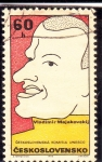 Stamps Czechoslovakia -  caricatura Vladimir Majakovskij