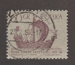 Stamps : Europe : Poland :  Embarcación a vela siglo XIV