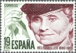 Stamps Spain -  ESPAÑA 1980 2574 Sello Nuevo Centenario de Hellen Keller (1880-1968) Yvert2220 Scott2214