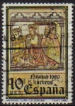Stamps Spain -  ESPAÑA 1980 2593 Sello Navidad Mural Gotico Iglesia Sra. Mª de Cuiña Oza de los Rios Coruña Usado Yv