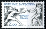 Stamps Andorra -  Campeonatos mundiales esgrima