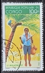 Sellos del Mundo : Africa : Rep�blica_Democr�tica_del_Congo : Niño sacando cocos