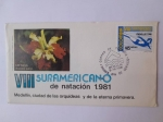 Sellos de America - Colombia -  VIII Suramericano de Natación- Medellín 1981- Correo Primer Día de Servicio- 5-VI-81