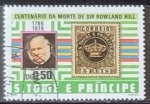 Stamps S�o Tom� and Pr�ncipe -  Sir Rowland Hill y sello de 18691869