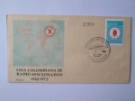 Stamps : America : Colombia :  Liga Colombiana de Radio Aficionados- Aniversario (1933-1973)- Correo Primer Día de Servicio 10-V-19
