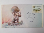 Stamps Colombia -  Fuerza Aérea - Biplano en Vuelo - Correo Primer Día de Servicio, 5-VIII-1982