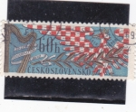 Stamps Czechoslovakia -  ilustración aguila con corona y arpa