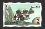 Stamps Asia - Qatar -  70 - Pez Arlequín