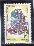 Sellos de Africa - Rep�blica del Congo -  FLORES TROPICALES 