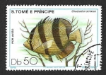 Stamps S�o Tom� and Pr�ncipe -  553 - Pez Mariposa