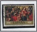Stamps Spain -  Dia Mundial d' Sello, Juan d' Juanes:  Desposorios Venerable Agnesio