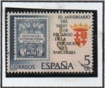 Stamps Spain -  50 Aniv. d' Primer Sello Recargo
