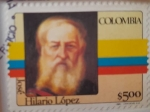 Stamps : America : Colombia :  José Hilario López Valdés (1798-1869)-Presidente de Colombia (1849-/53). 