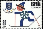Stamps Spain -  ESPAÑA 1981 2608 Sello Nuevo Juegos Mundiales Universitarios UNIVERSIADA'81 Logotipo y Mascota Yvert