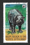 Stamps : Africa : Ivory_Coast :  532 - Hipopótamo