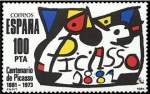 Sellos de Europa - Espa�a -  ESPAÑA 1981 2609 Sello Nuevo Homenaje a Pablo Ruiz Picasso de Joan Miro Yvert2237 Scott2230