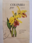 Stamps Colombia -  Cattleya Dowiana Aurea - 1a Exposición Nacional de Orquídeas-Medellín Abril 1967