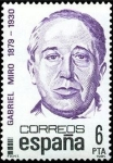 Stamps Spain -  ESPAÑA 1981 2618 Sello Nuevo Centenarios Personajes Famosos Gabriel Miro (1879-1930) Yvert2247 Scott