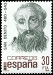 Stamps Spain -  ESPAÑA 1981 2620 Sello Nuevo Centenarios Personajes Famosos San Benito (480-543) Yvert2247 Scott2241