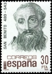 Sellos de Europa - Espaa -  ESPAÑA 1981 2620 Sello Nuevo Centenarios Personajes Famosos San Benito (480-543) Yvert2247 Scott2241