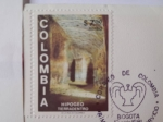 Stamps : America : Colombia :  Hipogeo Tierradentro- Tumba Funeral- Cámara Sepulcral. Patrimonio de la Humanidad (1995) Unesco.