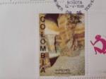 Stamps Colombia -  Hipogeo Tierradentro- Tumba Funeral- Cámara Sepulcral. Patrimonio de la Humanidad (1995) Unesco.