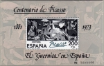 Stamps : Europe : Spain :  ESPAÑA 1981 2631 Sello ** HB El Guernica en España Pablo Ruiz Picasso YvertB29 MichelB23