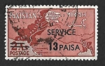 Stamps : Asia : Pakistan :  O75 - Mapa de Pakistán
