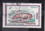 Stamps : Africa : Republic_of_the_Congo :  hipopotamo