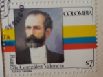 Stamps : America : Colombia :  Ramón González Valencia (1851-1928)-Militar-Presidente de Colombia(1909-1910)