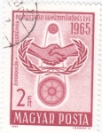 Stamps Hungary -  20 Años ONU; apretón de manos simbólico