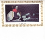 Stamps Asia - Kyrgyzstan -  PINTURA-Hombre acunado guerrero caído