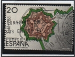 Sellos de Europa - Espaa -  Exposición Filatélica Nacional, Plano d' l' Ciudad d' Pamplona