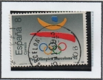 Stamps Spain -  Barcelona'92 I serie Preolímpica: Logo y aros Olímpicos