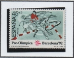 Sellos de Europa - Espa�a -  Barcelona'92 II serie Pre-Olímpica: Equitación