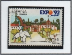Stamps Spain -  Expo d' Sevilla: Curro Mascota d' l' Expo