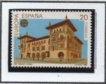 Stamps Spain -  Europa: Edificio d Comunicaciones Vitoria