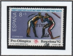 Stamps Spain -  Barcelona?92 V Serie Per-Olímpica: Lucha