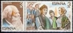 Stamps Spain -  ESPAÑA 1982 2651/2 Sellos Nuevos Mestros de la Zarzuela Escena Gigantes y Cabezudos y Manuel Fernánd