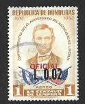 Stamps : America : Honduras :  C540 - 150 Aniversario del Nacimiento de Lincoln