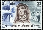 Stamps Spain -  ESPAÑA 1982 2674 Sello Nuevo IV Centenario de la Muerte de Santa Teresa de Avila Yvert2296 Scott2302
