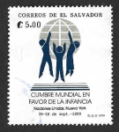 Stamps : America : El_Salvador :  1246 - Cumbre Mundial en Favor de la Infancia