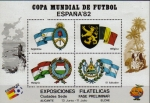 Stamps : Europe : Spain :  ESPAÑA 1982 HB Sellos Nuevos Mundial Futbol Sede Alicante - Elche Fase Preliminar Banderas y Escudos