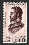 Stamps Chile -  CB1 - Alonso de Ercilla