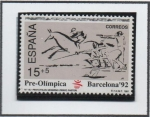 Stamps Spain -  Barcelona'92 VI Serie Pre-Olímpica: Pentatlón Moderno