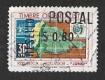 Stamps : America : Ecuador :  779 - Mapa de Ecuador