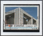 Sellos de Europa - Espa�a -  Expo d' Sevilla: Pabellón d' l' Descubrimientos