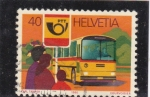 Stamps Switzerland -  parada de autobús.